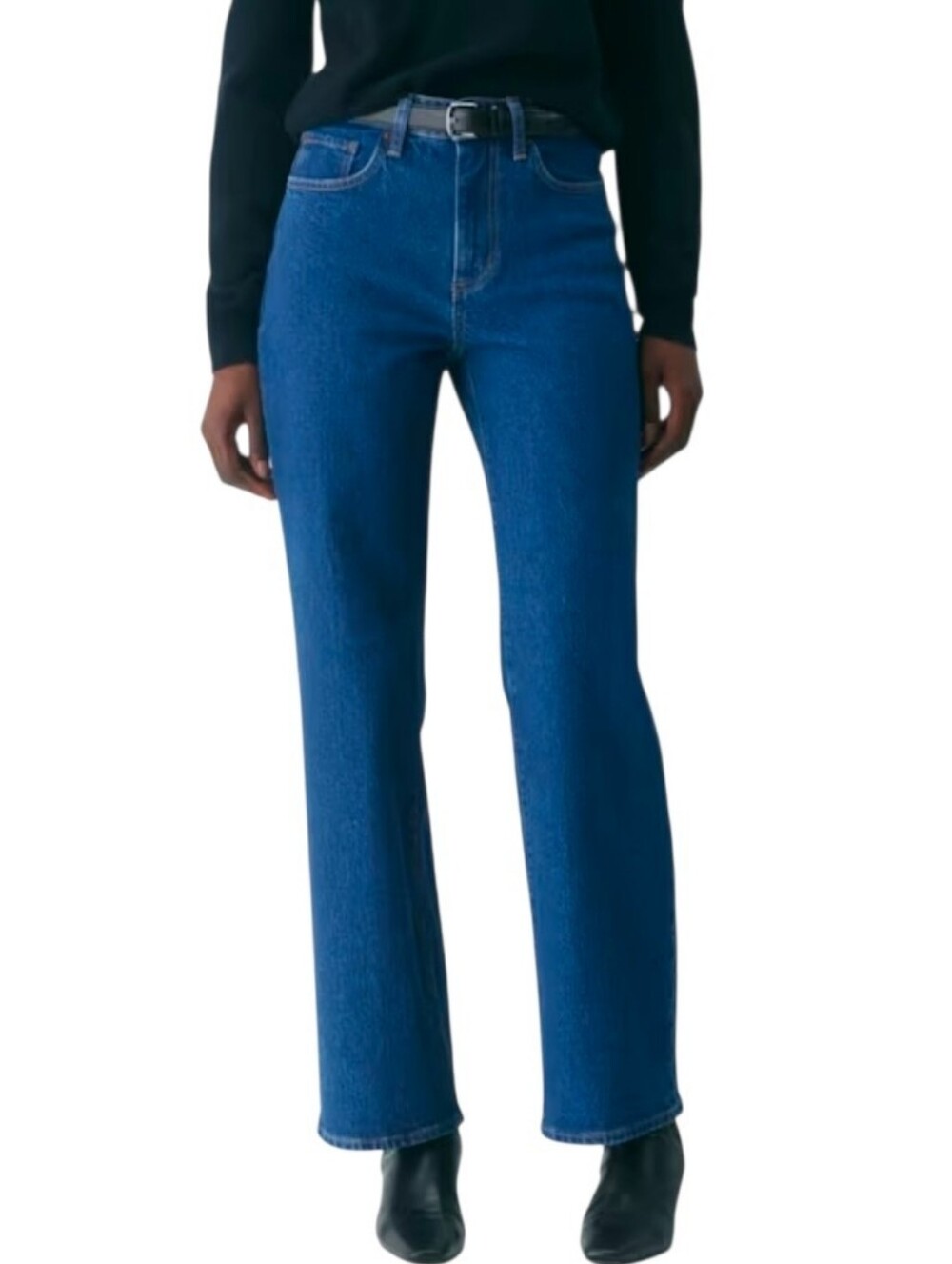 Denim Forum Remy Hi-Rise Wide Leg Jean Straight Leg High Waist Cotton 29